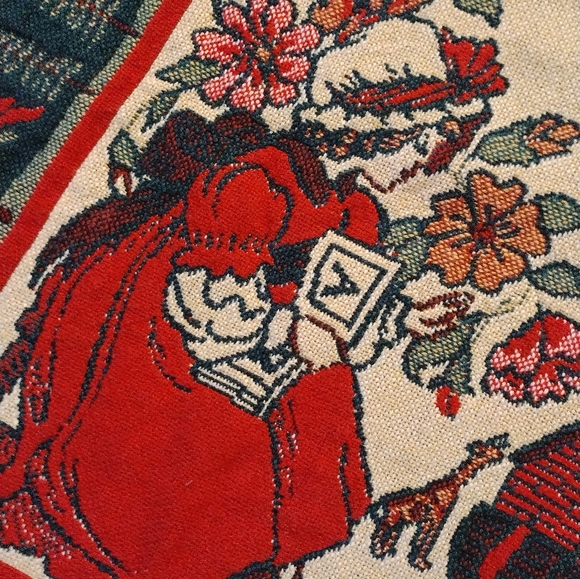 Vintage Bob Timberlake Christmas Family Home Tapestry Thick Throw Blanket 46x68 - Picture 3 of 12